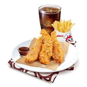 3pcs Chicken Strips w/ Regular French Fries & Regular Soft Drink + 1 dip of your choice