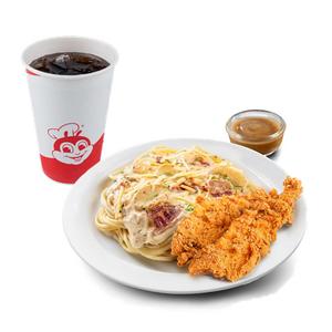 Carbonara w/ 2-pc Chicken Strips & Regular Soft Drink