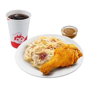Carbonara w/ 1-pc Chickenjoy & Regular Soft Drink
